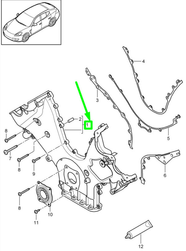 94810102220 - PORSCHE CAYENNE 92A ENGINE TIMING CHAIN COVER MAGNESIUM 94810102220 GENUINE