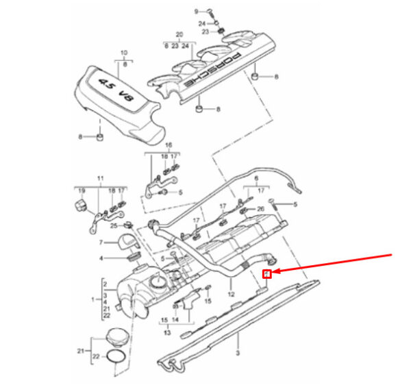 94810593300 - Porsche Cayenne 9pa Engine Valve Lid Gasket 94810593300 NEW GENUINE