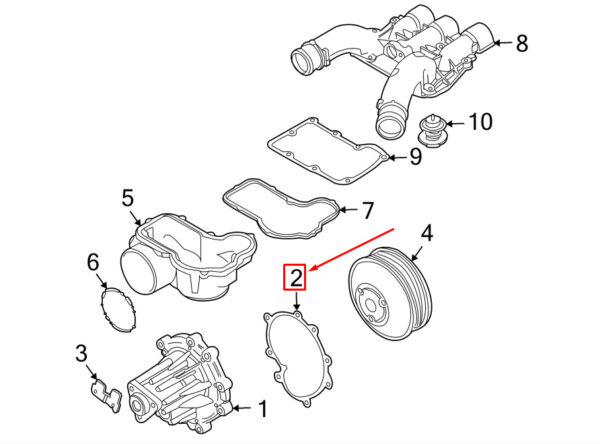 94810611503 - PORSCHE CAYENNE 9PA Water Pump Gasket 94810611503 NEW GENUINE