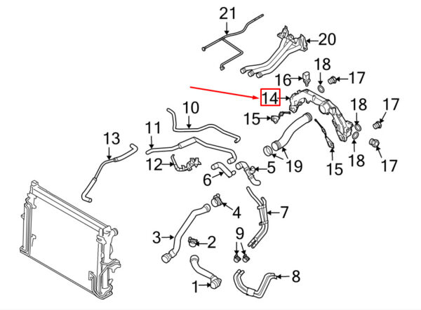 94810615105 - Porsche Cayenne 9pa Coolant Distributor 94810615105 NEW GENUINE