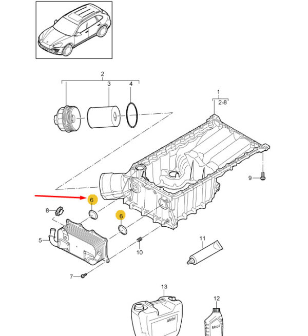 94810717520 - Porsche Cayenne 92a Oil Cooler Heat Exchanger Gasket 94810717520 NEW ORIGINAL