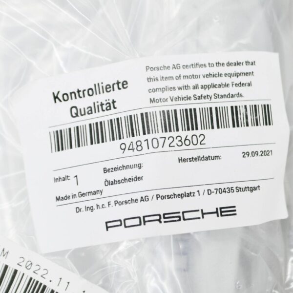 94810723602 - Porsche Cayenne 9PA Oil Separator 94810723602 4.8 Petrol 298kw NEW GENUINE