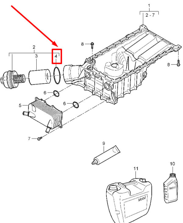 94810732200 - Porsche Cayenne 92a Oil Filter Sealing Ring 94810732200 948.107.322.00 NEW ORIGINAL