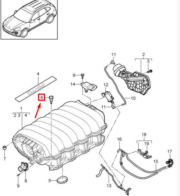 94811014202 - Porsche Panamera 970 Motor Intake Curve Screw 94811014202 NEW REAL
