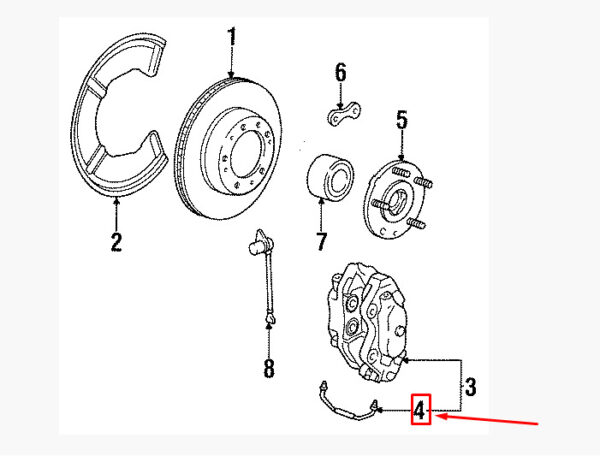 95135297100 - Porsche 911 964 rear caliper connecting cable 95135297100 NEW ORIGINAL