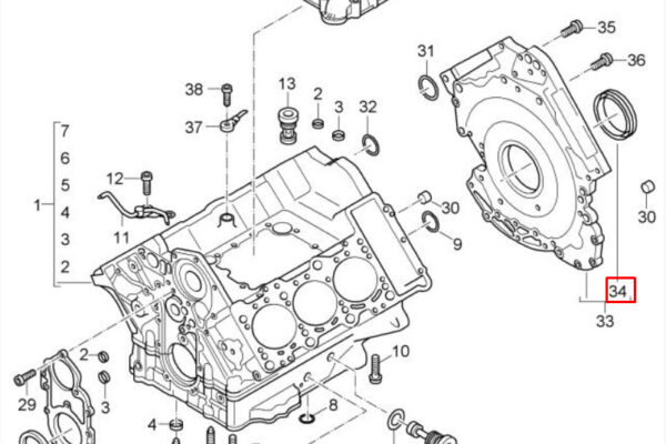 95510105300 - PORSCHE CAYENNE 9PA Engine Crankshaft Seal 95510105300 NEW GENUINE