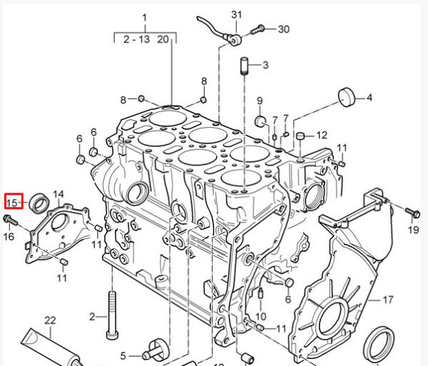 95510108500 - PORSCHE CAYENNE 9PA Engine Crankshaft Seal 95510108500 NEW GENUINE