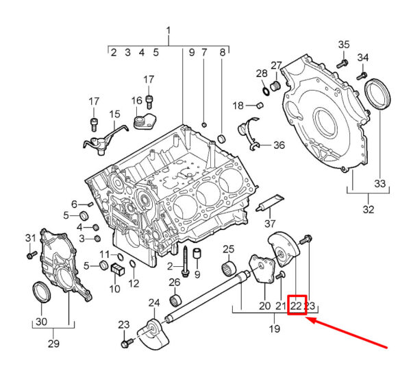 95510133100 - Porsche Cayenne 9pa engine rear balance shaft weight 95510133100 new