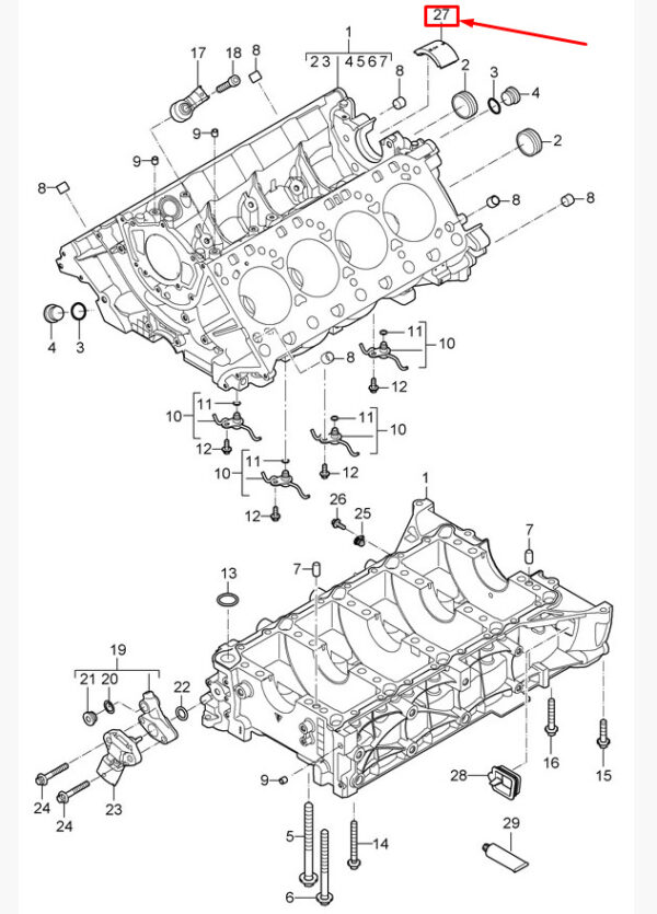95510173000 - Porsche Cayenne 9pa Crankcase End Cap 95510173000 NEW ORIGINAL