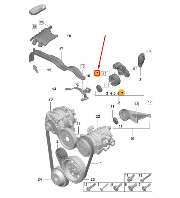 95510283900 - Porsche 911 992 motor tensioner damper protective cap 95510283900 NEW ORIGINAL