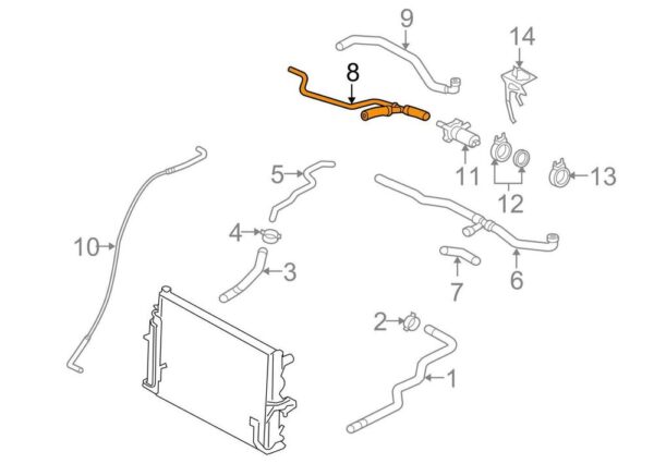 95510605802 - Porsche Cayenne 9PA water smart pipe 95510605802 3.2 petrol engine new