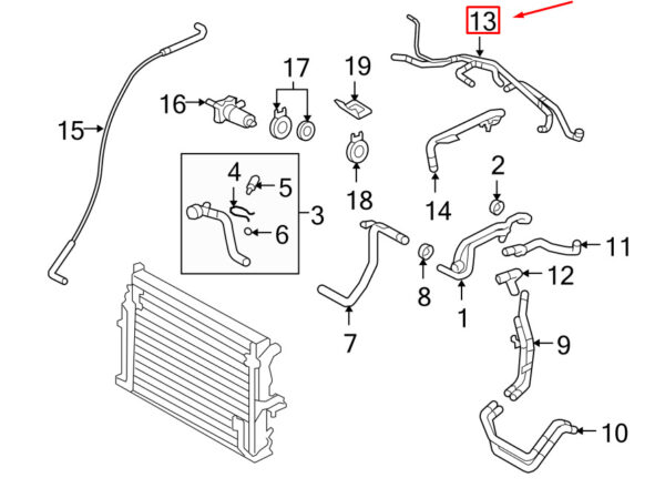 95510606100 - Porsche Cayenne 9pa Engine Coolant Hose 95510606100 NEW REAL