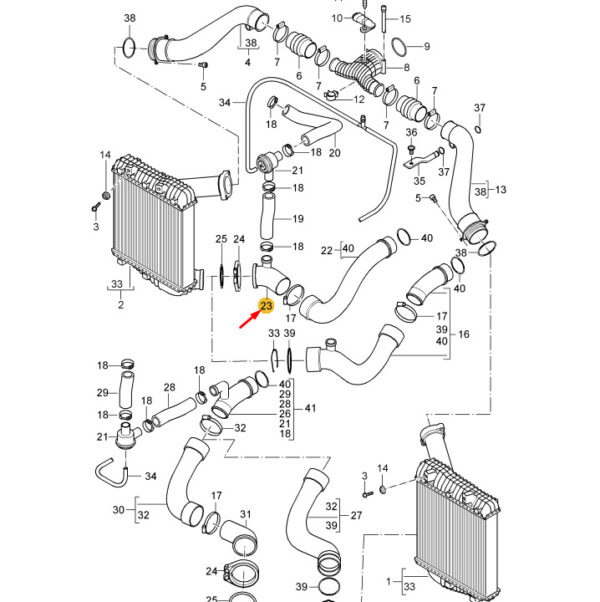 95511036800 - PORSCHE CAYENNE 9PA Right Pressure Pipe 95511036801 NEW GENUINE
