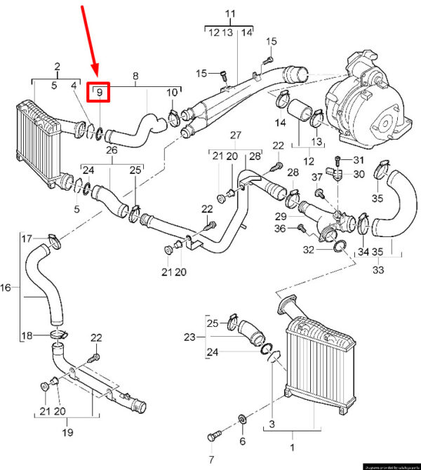 95511051700 - Porsche Cayenne 92A Intercooler Gasket Ring 95511051700 NEW Original