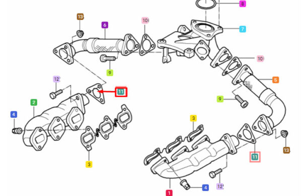 95511111390 - Porsche Cayenne 9pa Exhaust Pioe Gasket 955111390 NEW ORIGINAL