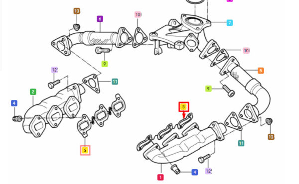 95511117110 - PORSCHE CAYENNE 9PA Exhaust Manifold Gasket 95511117110 NEW GENUINE