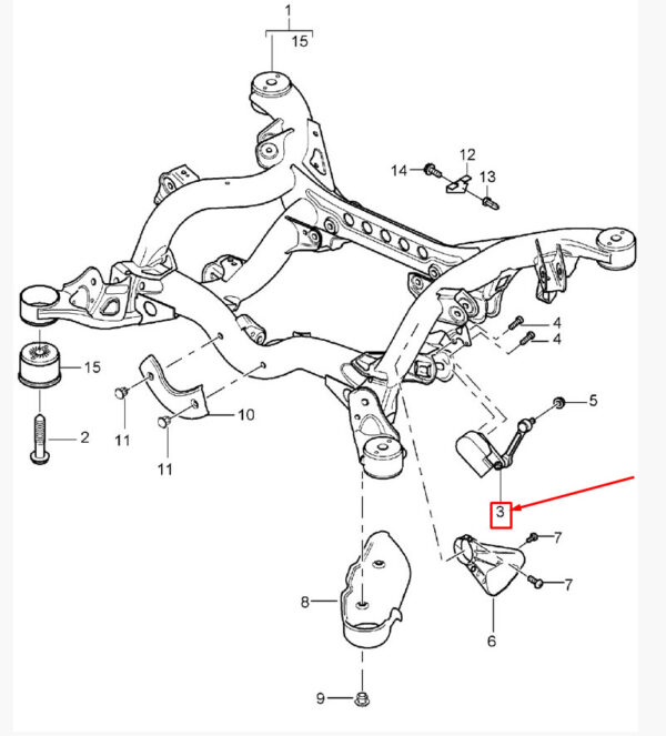 95533107700 - Porsche Cayenne 9pa rear level sensor 95533107700 new original