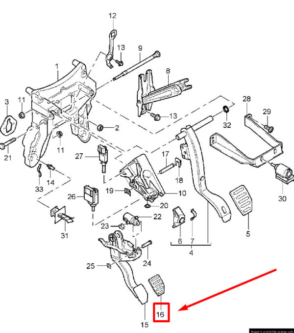 95542321300 - Porsche Cayenne 92A Clutch Pedal Rest 95542321300 955.423.213.00 NEW
