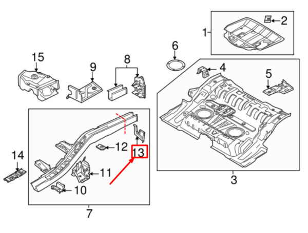 95550153800GRV - Porsche Cayenne 9pa rail frame end plate 95550153800GRV NEW ORIGINAL