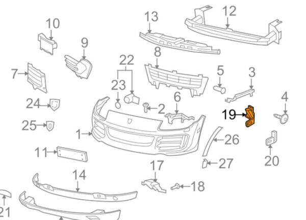 95550505500 - PORSCHE CAYENNE 9PA Front Bumper Left End Support 95550505500 NEW GENUINE