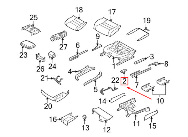 955521887046C6 - Porsche Cayenne 9pa Rail Cover Front Left 955521887046C6 NEW REAL