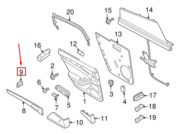 95555210700 - Porsche Cayenne 9pa Front Interior Trim Clip 9555210700 NEW ORIGINAL