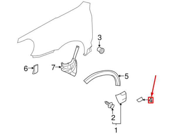 955559458014W9 - Porsche Cayenne 9pa fender cover right 955559458014W9 NEW ORIGINAL