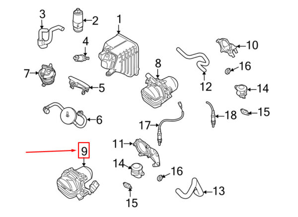 95560510511 - Porsche Cayenne 9pa Left Secondary Air Injection Pump 95560510511 NEW REAL