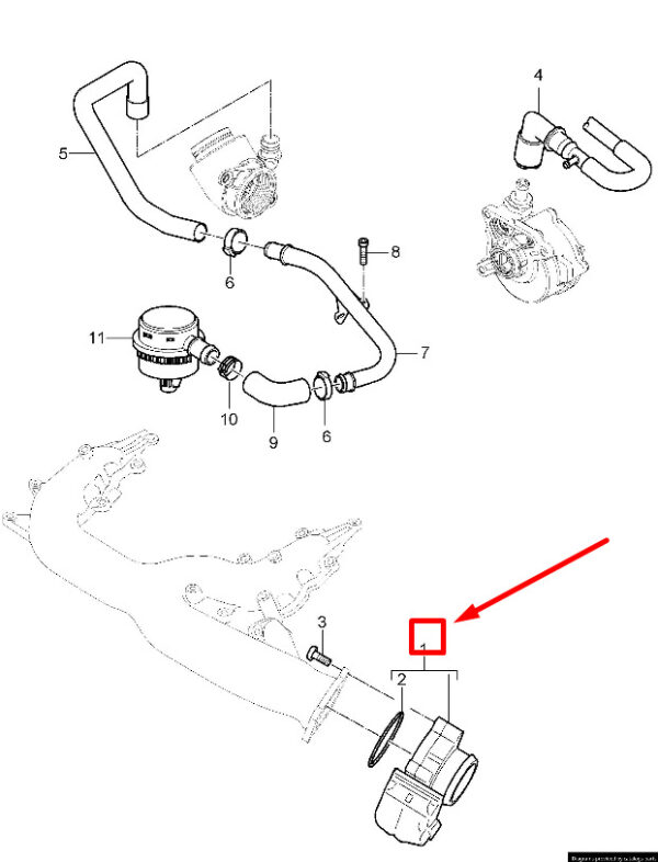 95560511522 - Porsche Cayenne 92a Throttle Adapter 95560511522 NEW ORIGINAL