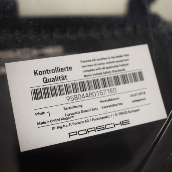 958044801571E0 - Porsche Cayenne 92a All Weather Floor Mat Set LHD 958044801571E0 NEW GENUINE
