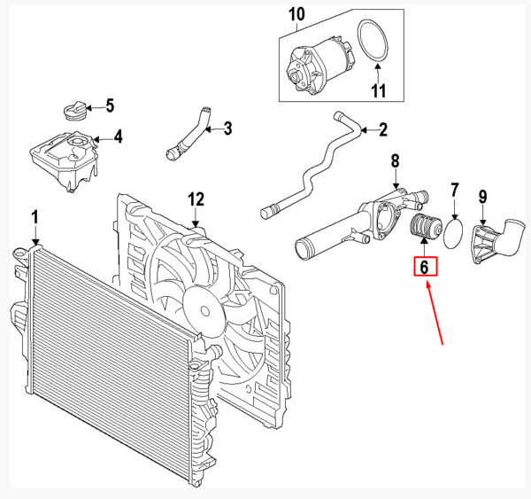 95810612602 - Porsche Cayenne 92A Thermostat 95810612602 NEW ORIGINAL