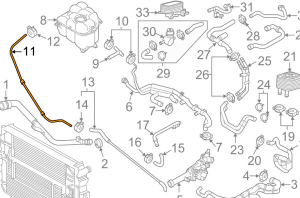 95810631010 - PORSCHE CAYENNE 92A Reservoir Breather Hose Pipe 95810631010 NEW GENUINE
