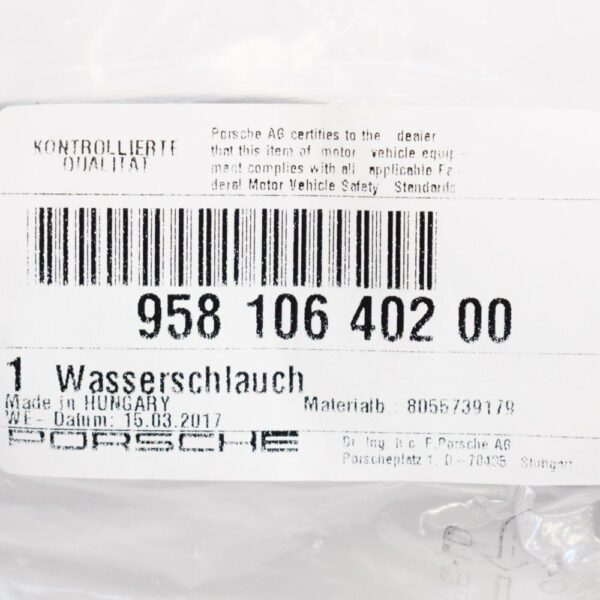 95810640200 - Porsche Cayenne 92A water hose pipe 95810640200 958.106.402.00 2012 NEW
