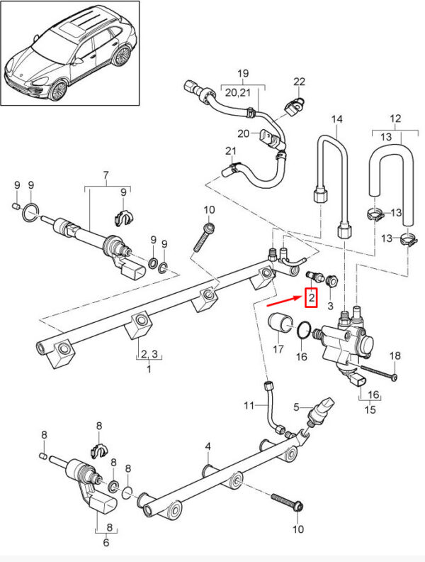 95811021700 - Porsche Cayenne 9pa Fuel Pressure Limiting Valve 95811021700 NEW REAL