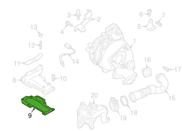 95812354700 - Porsche Cayenne 92A Turbocharger Support Gasket 95812354700 NEW GENUINE