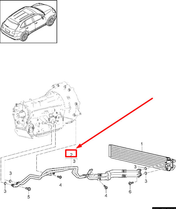 95830708230 - Porsche Cayenne 92a Automatic Transmission Oil Line 95830708230 NEW Original