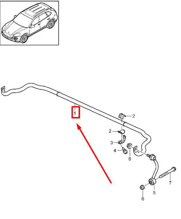 95833370120 - Porsche Cayenne 92A rear stabilizer 958.333.701.20 95833370120 NEW ORIGINAL