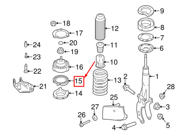 95834352400 - Porsche Cayenne 92A front upper screw spring washer 95834352400 new