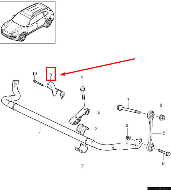 95834377800 - Porsche Cayenne 92A Line Holder 958.343.778.00 95834377800 NEW GENUINE