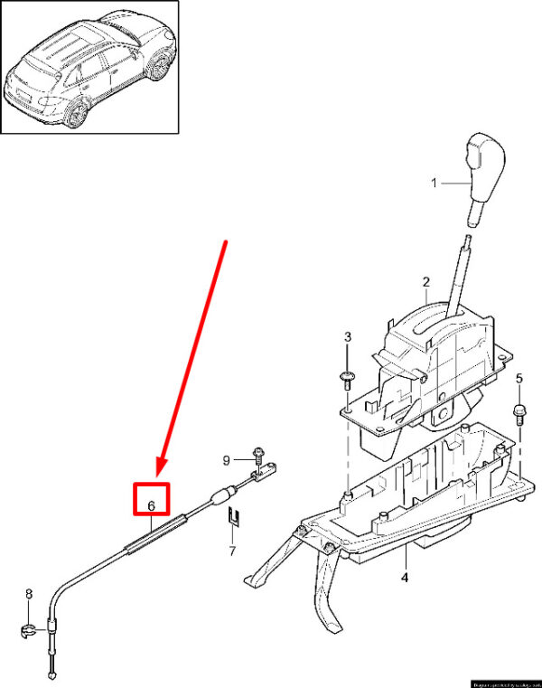 95842603351 - Porsche Cayenne 92A Switching Mechanism Cable 95842603351 NEW Original