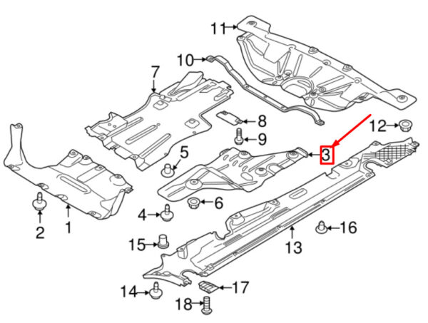 95850471100 - Porsche Cayenne 92a muffler heat protection 95850471100 NEW ORIGINAL