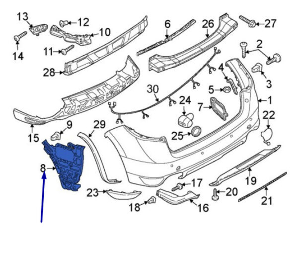 95850537700 - Porsche Cayenne 92a bumper mount rear left 95850537700 NEW ORIGINAL