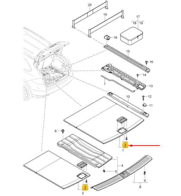958551115007N0 - Porsche Cayenne 92A Luggage Storage Ornamental Handle 9551115007N0 NEW ORIGINAL