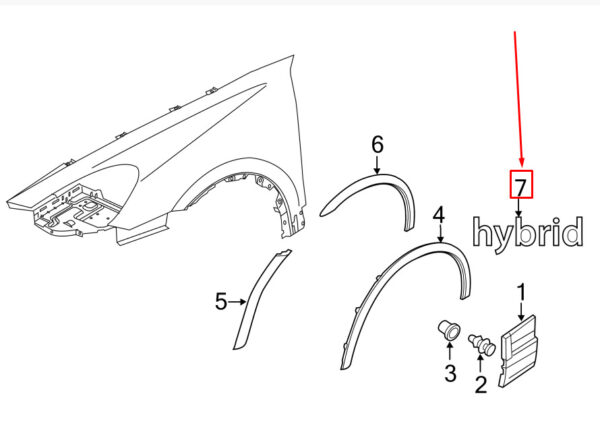 958559500000C1 - Porsche Cayenne 92A fender right manufacturer badge 998559500000C1 new
