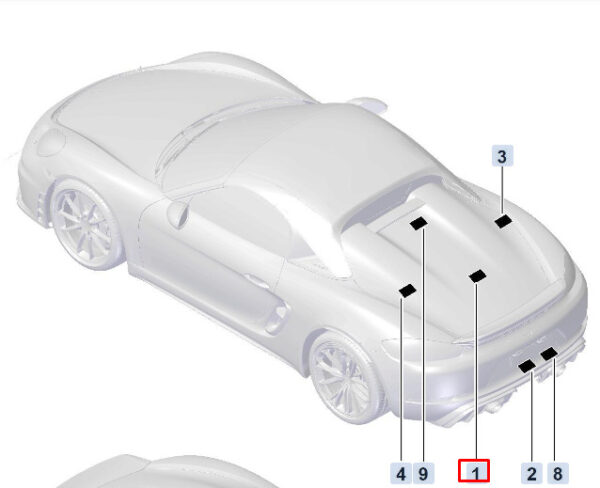 95870128901 - Porsche Boxster 718 Spyder 982 Spare Wheel Sticker 95870128901 NEW Genuine