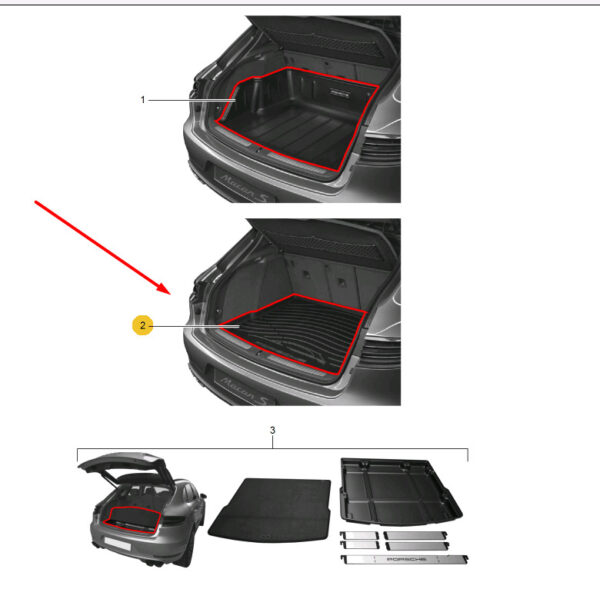 95B04480018 - Porsche Macan 95b cargo compartment 95B04480048 NEW ORIGINAL