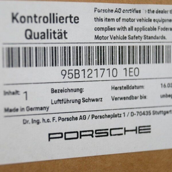95B1217101E0 - Porsche Macan 95B Cooler Air Channel 95B121710 1E0 REAL NEW