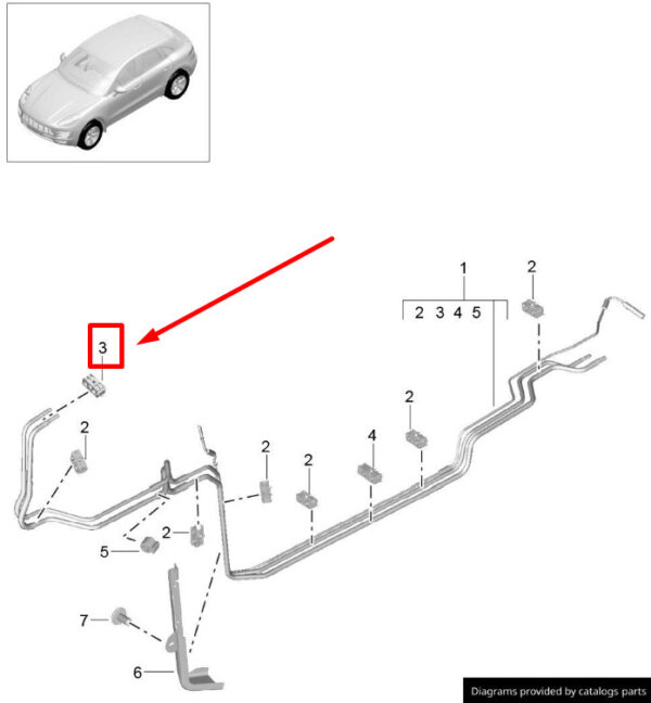 95B201190 - Porsche Macan 95B Fuse Clip for Fuel Line 95B.201.190 95B201190 NEW