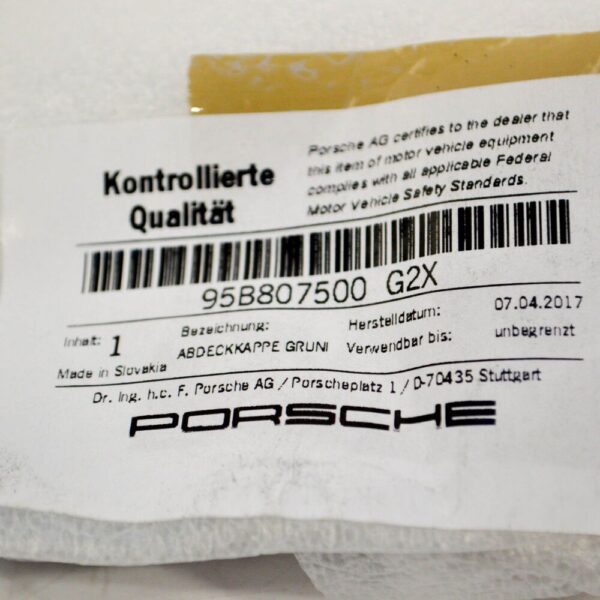 95B807500G2X - Porsche 95B Rear Bumper Tow Hook Eye Cap Cover 95B807500G2X NEW