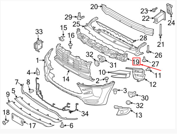95B807550C - Porsche Macan 95b Plastic Foam Strips Front 95B807550C NEW ORIGINAL